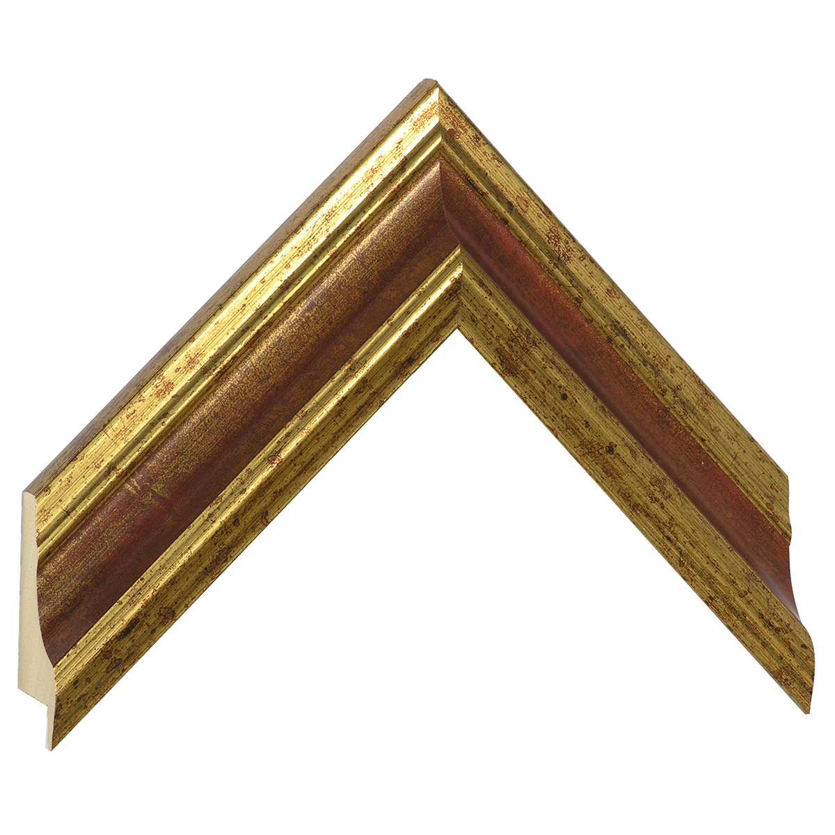 Moulding ayous, width 44mm, height 32 - gold with red band - Sample