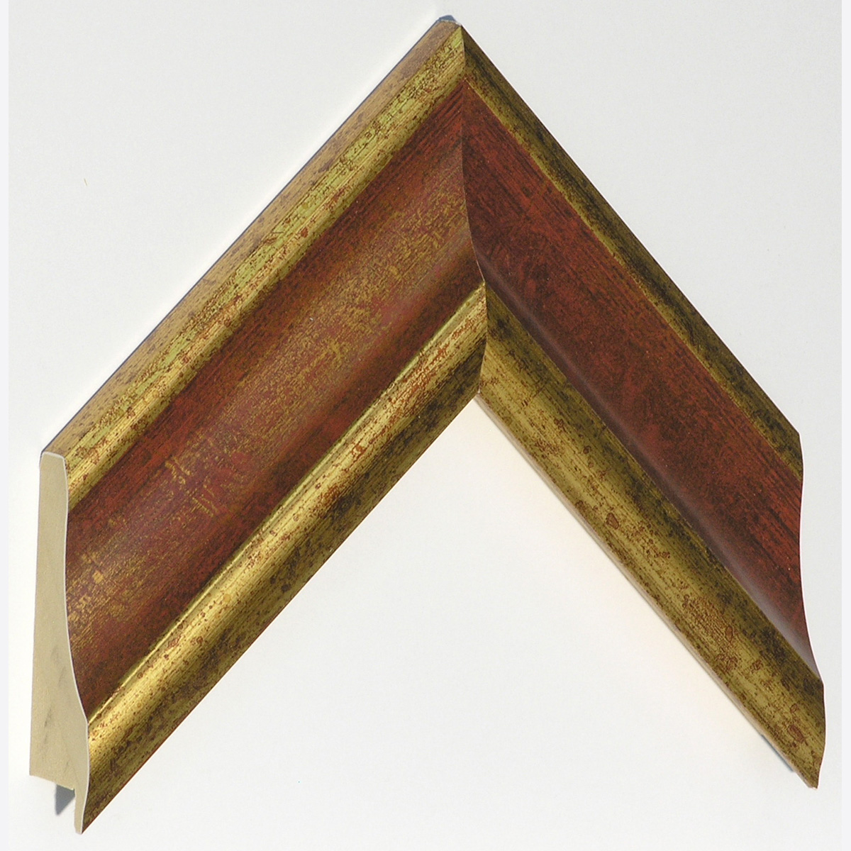 Moulding ayous, width 65mm, height 31 - gold with red band - Sample