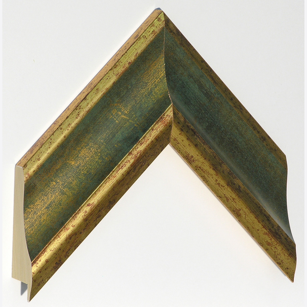 Moulding ayous, width 65mm, height 31 - gold with green band - Sample