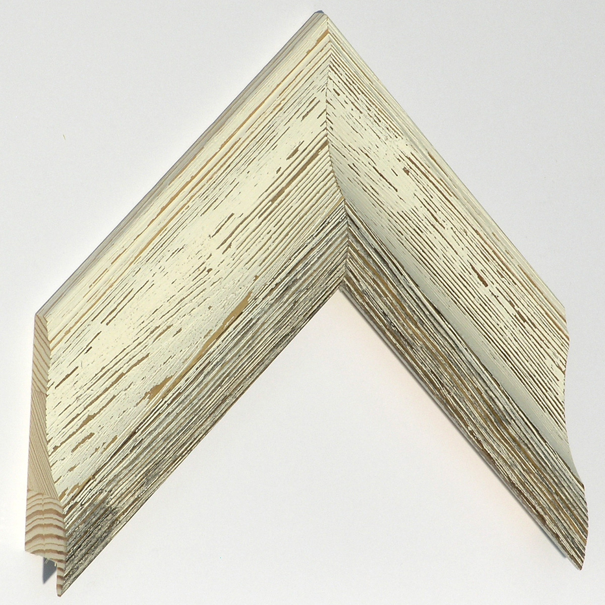 Moulding finger-jointed pine Width 67mm - White-gray, shabby - Sample
