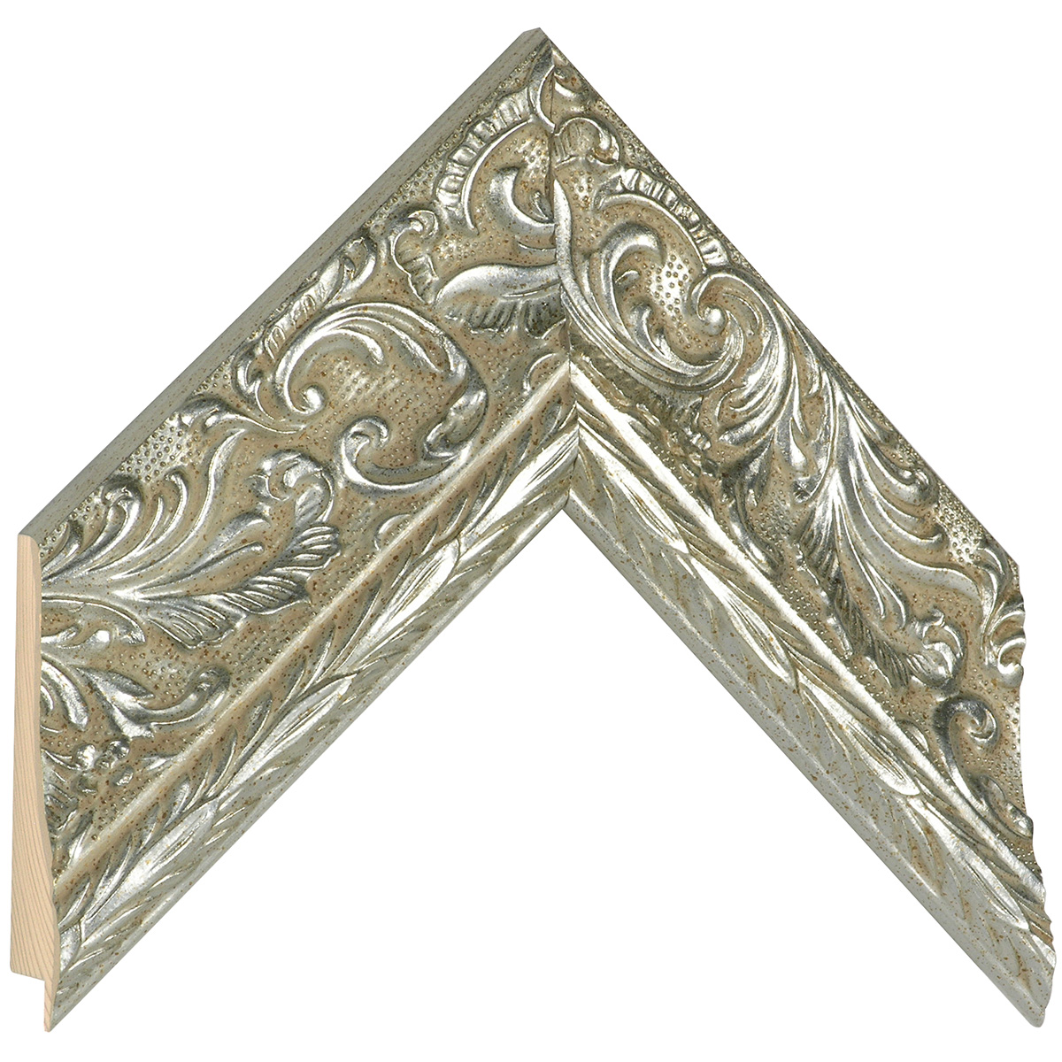 Moulding finger-jointed pine Width 69mm - Silver, decorations - Sample