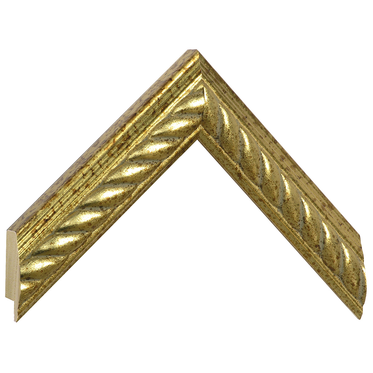 Moulding ayous 35mm - gold, embossed with plaits - Sample