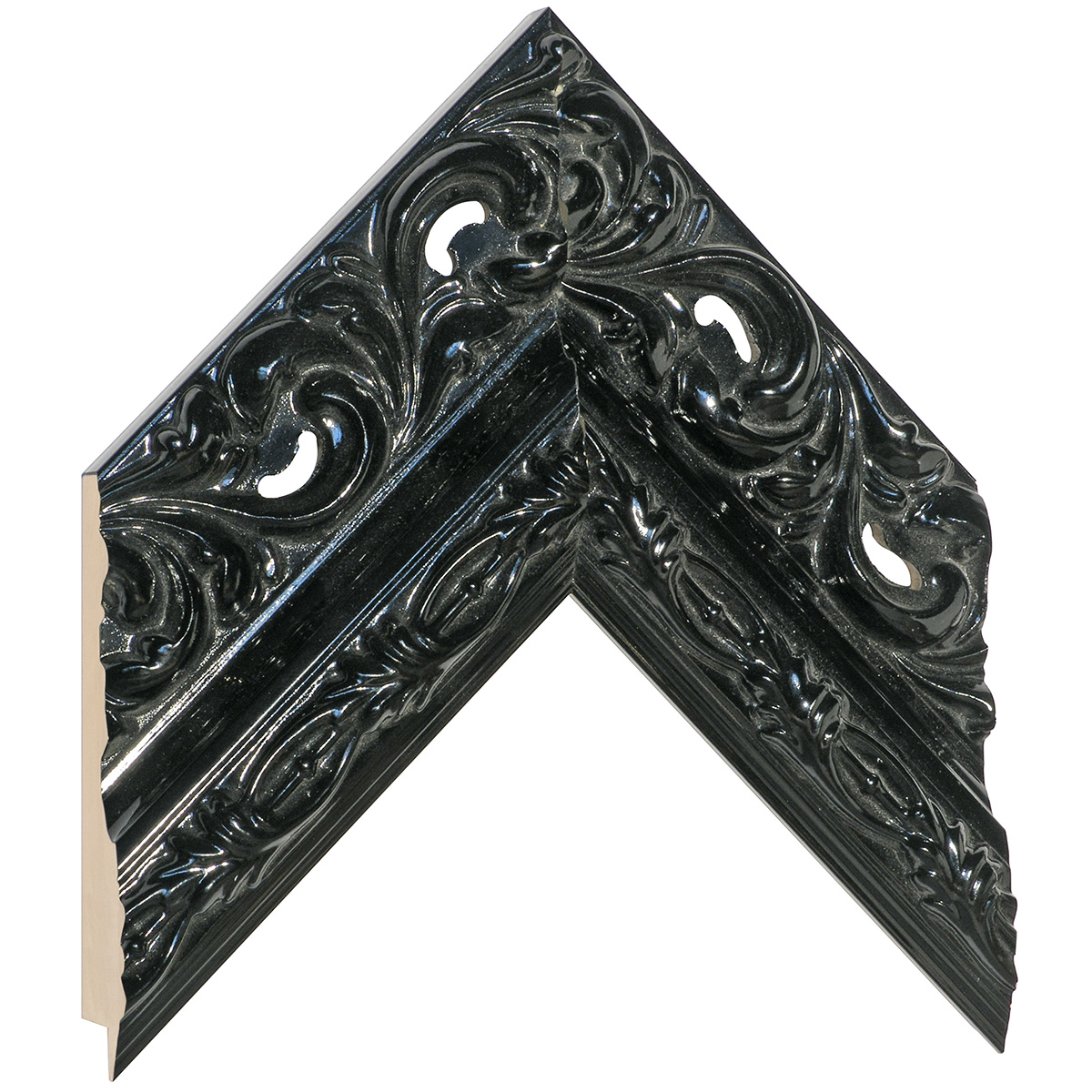 Moulding finger-jointed pine Width 95mm - Glossy Black - Sample