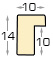 Moulding ramin width 10mm height 14 - platinum - Profile