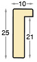 Moulding ayous, width 10mm, height 25mm -walnut - Profile