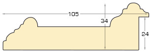 Moulding ayous - Width 105mm, Height 34 - Beige - Profile