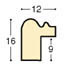 Moulding ayous, width 12mm, height 16 - Gold - Profile