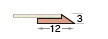 Slip plastic 2 mt length with double-side adhesive tape - Gold - Profile