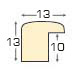 Moulding ayous, width 13mm, height 13 - Silver - Profile