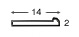 Slip plastic 2 mt length with double-side adhesive tape - Silver - Profile