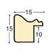 Moulding ayous, width 15mm, height 15 - Violet with gold edge - Profile