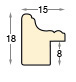 Moulding ayous, width 15mm, heigth 18 - Walnut, gold band - Profile
