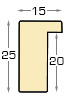 Moulding ayous, width 15 mm height 25 - Green - Profile