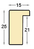 Moulding ayous, width 15mm height 25 - matt white - Profile