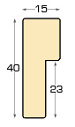 Moulding ayous - Widht 15 mm - Height 40 mm - Matt white  - Profile