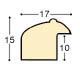 Moulding ayous, width 17mm, height 15 - Green, gold decorations - Profile