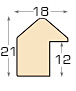 Moulding ayous - height 21mm - widht 18mm - Gray - Profile