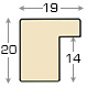 Moulding ayous, width 20 mm height 20 - Orange - Profile