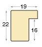 Moulding PVC - Width 19mm - Height 22mm - Finish Gold - Profile