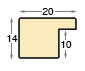 Moulding burl veneer Width 20mm - walnut, glossy - Profile