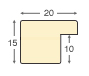 Moulding ayous flat 20mm - mottled, peach finish - Profile