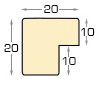 Moulding ayous, width 20mm, height 20 - Glossy Black - Profile
