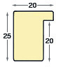 Moulding ayous, width 20mm height 25 - Walnut - Profile