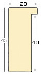 Moulding ayous Width 20mm Height 45 - cherry - Profile