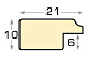 Liner finger-jointed pine, width 21mm, height 10 - Cream, silver edge - Profile