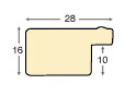 Moulding finger-jointed pine 28mm - matt finish, walnut - Profile