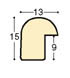 Moulding ayous 15mm - gold - Profile