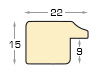 Liner finger-jointed pine, width 22mm, height 15 - Beige, silver edge - Profile