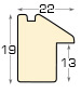 Moulding ayous, widht 18mm, height 22 - Blue - Profile