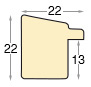 Moulding fingerjointed pine, width 22mm, height 22 - Gold finish - Profile