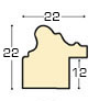 Moulding ayous, widht 22mm, height 22 - Antique gold - Profile