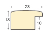 Moulding ayous, width 23mm height 13 - glossy finish, sun - Profile