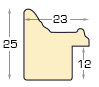 Moulding finger-jointed pine, width 23mm, height 25 - Silver - Profile