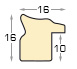 Moulding finger-jointed pine Width 16mm Height 16 - Ivory - Profile