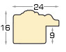 Moulding finger-jointed pine, width 24mm, height 16 - Silver - Profile