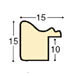 Moulding ayous width 15mm - matt gray with gold edge - Profile