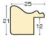 Moulding finger-jointed pine, width 25mm, height 21 - Green - Profile