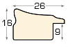 Moulding finger-jointed pine, width 26mm, height 14 - Gold - Profile