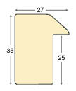 Moulding ayous, width 27mm height 35 - Gold - Profile