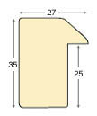 Moulding ayous, width 27mm, height 35 - Natural timber - Profile