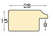 Liner finger-jointed pine 28mm - Cream, silver sight edge - Profile