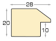 Moulding ayous, width 28mm height 20 - White, mat - Profile