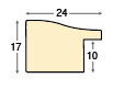 Moulding ayous width 24mm, height 16mm striped grey colour - Profile