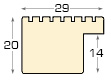 Moulding ayous, widht 29mm, height 20 - Natural - Profile