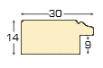 Moulding ayous 30mm - walnut with gold edge - Profile