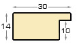 Moulding ayous, width 30mm height 14 - black, open grain - Profile